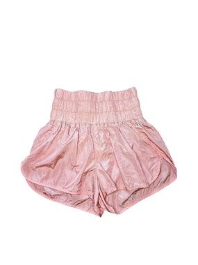 FP Movement by Free People Pale Pink High-Rise Smocked Athletic Shorts